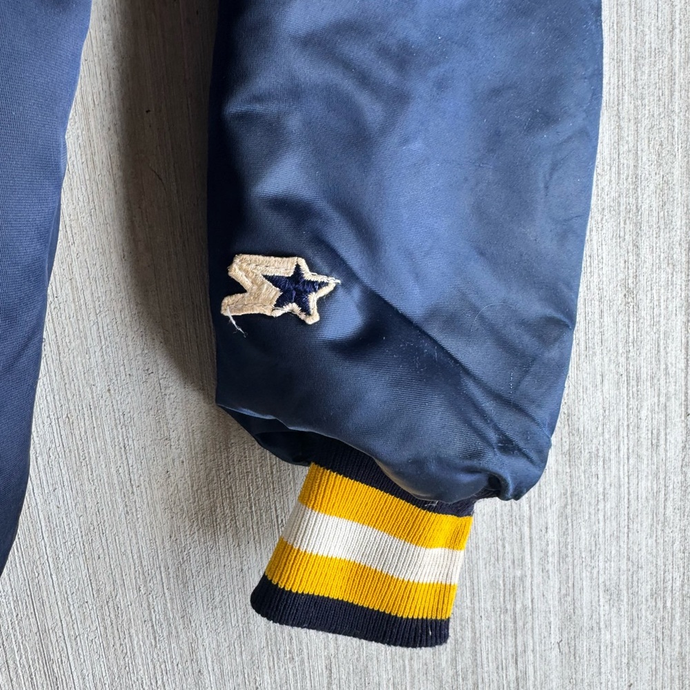 Vintage Starter West Virginia Jacket College Navy Mens‎ XL 80s Nylon SEE PICTURE - Picture 7 of 16